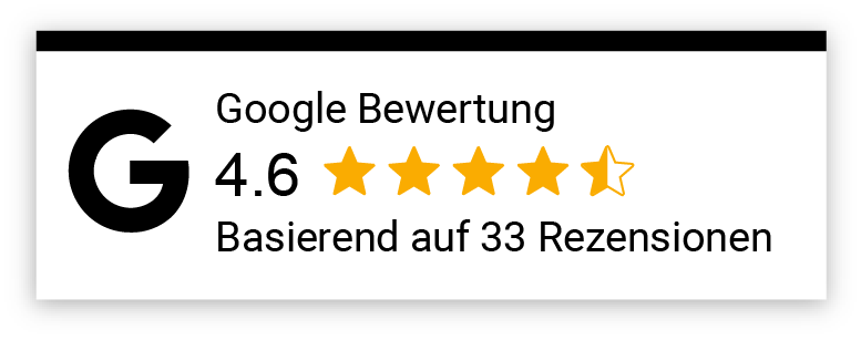 Google Bewertung 4.6 von 5 Sternen